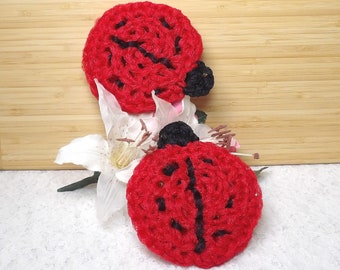 Pot Scrubbers. Ladybugs, scrubbies, dishes, cleaning, kitchen, home, scour pad, eco-friendly, durable. 2pk of Ladybug Scrubbers.