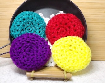 Scrubber, scrubbies, pots, pans, dishes, red, green, blue, black, yellow, nylon net. PLEASE choose colors. 32 colors to make your 4pk.