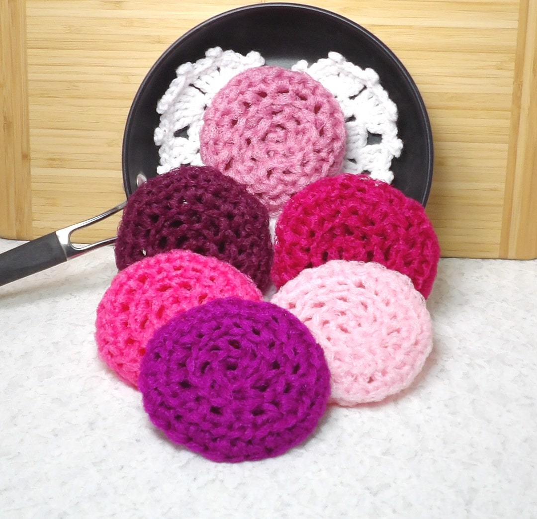 Nylon Net Pot Scrubber Set: Pink & Burgundy Kitchen Scrubbies (6pk) - Etsy