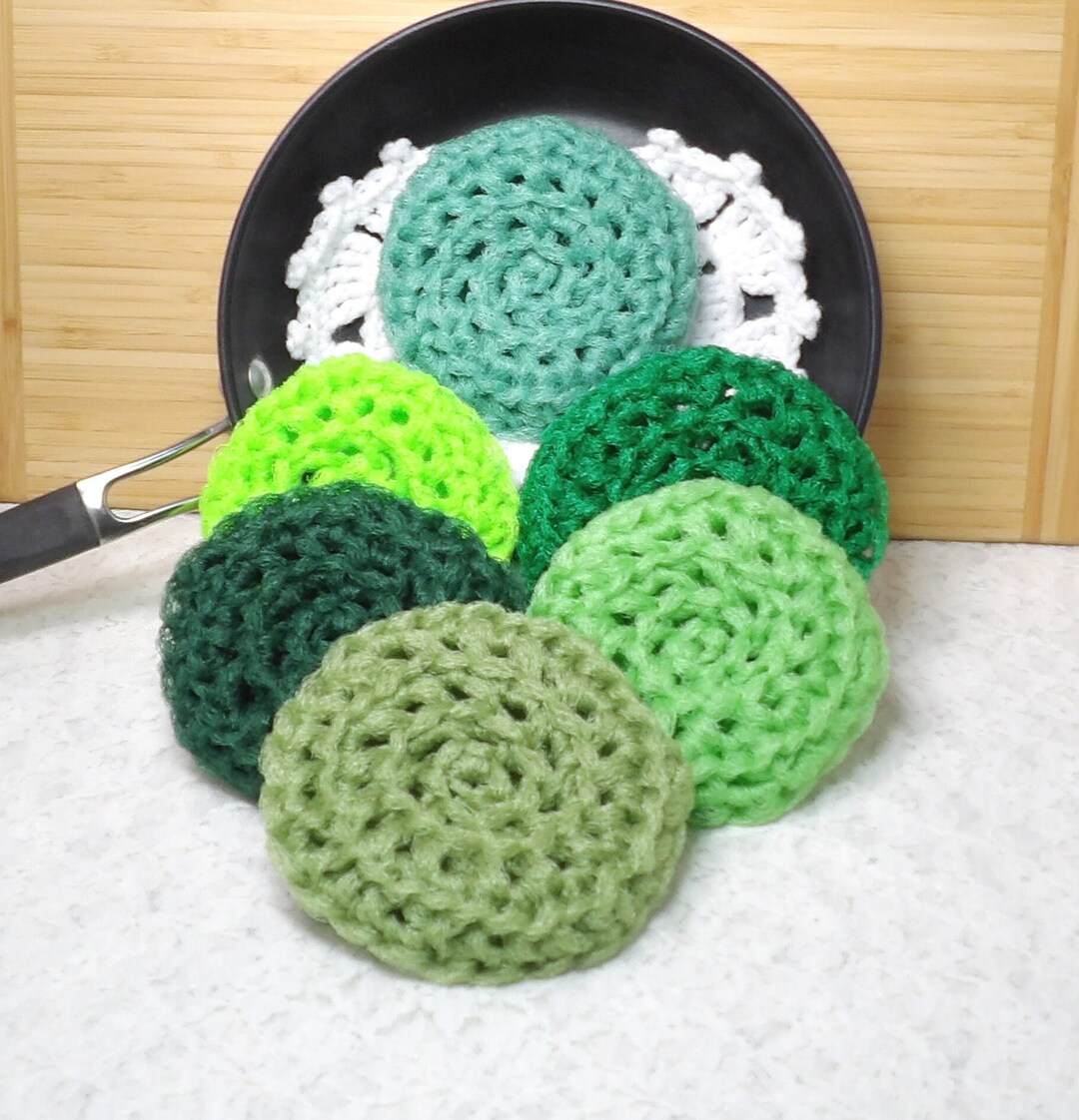Green Nylon Net Pot Scrubber Set: Eco-friendly Dish Scrubbies (6pk) - Etsy