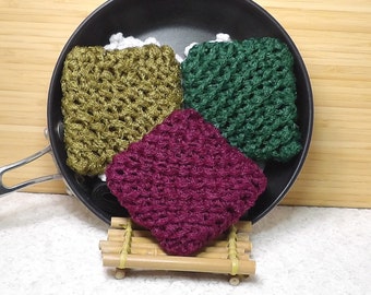 Scrubber, scrubbies, pots, pans, dishes, pink, green, blue, purple, yellow, nylon net. PLEASE choose colors. 32 colors to make your 3pk.