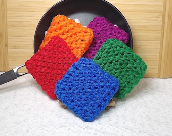 Scrubber, scrubbies, pots, pans, dishes, orange, green, blue, purple, yellow, nylon net. PLEASE choose colors. 32 colors to make your 5pk.