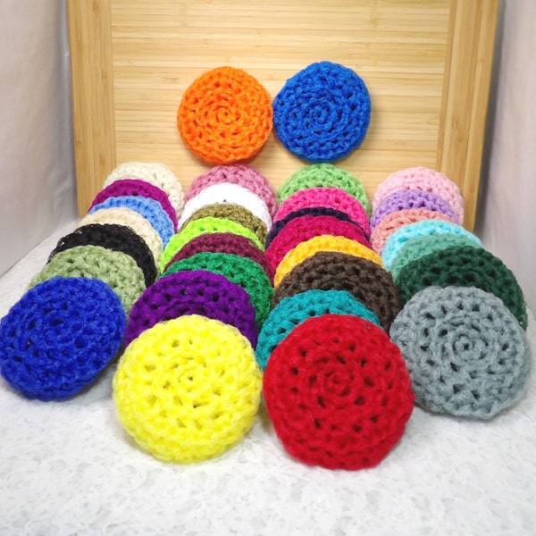 Scrubber, scrubbies, pan, dish scrubbie, red, green, blue, brown, yellow, nylon net, gift. PLEASE choose colors when ordering. 32 colors.