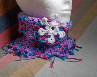 Hats. Neck warmers, colorful, snowflakes, applique, cowl, clothing, handmade, gift. Pick your favorite.