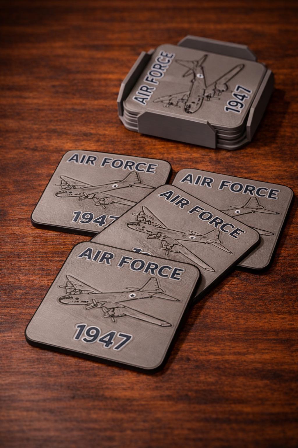 Usaf Coasters Air Force 1947 Coaster Set – 3D Printed Military Gift With Holder - Etsy