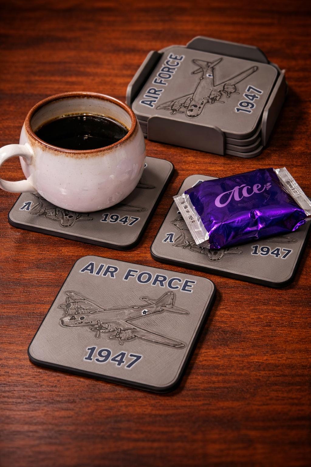 Usaf Coasters Air Force 1947 Coaster Set – 3D Printed Military Gift With Holder - Etsy