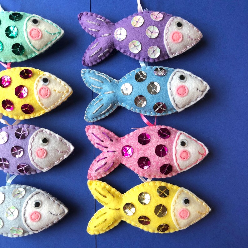 Fish Ornaments Christmas Tree Ornament Felt Fish Hand Etsy