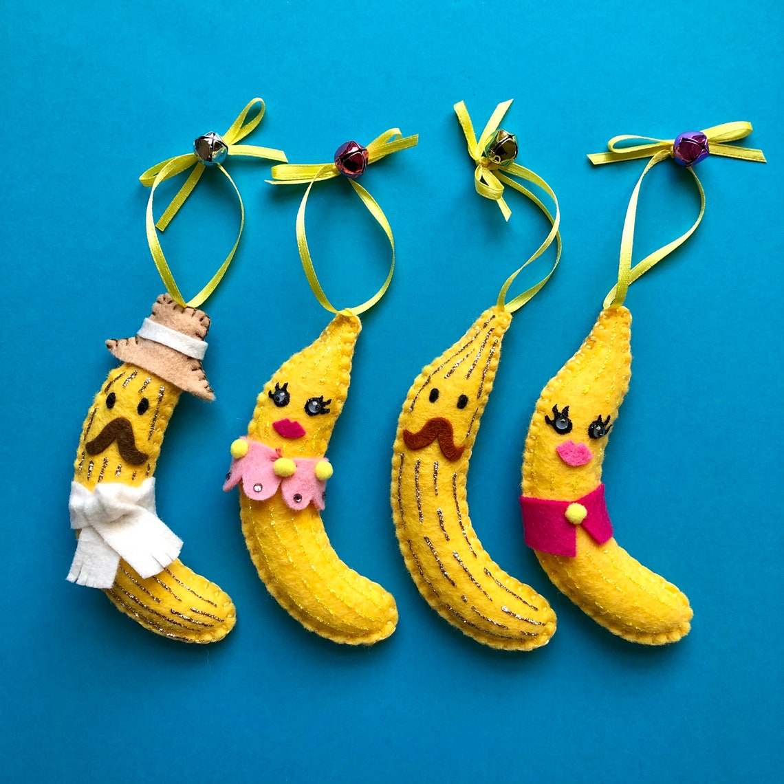 Christmas Banana ornament plushie felt banana plushies | Etsy