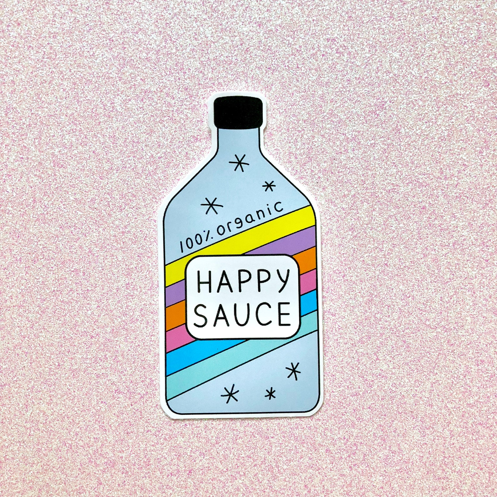 Happy Sauce Sticker Positivity Happiness and Rainbows Etsy