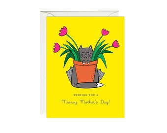 HibouDesigns for PW - Meowy Cat  Mother’s Day card - Fete des meres