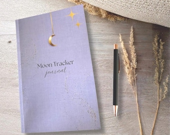 Moon Journal & Lunar Tracker | Guided Moon Phases Journal, New and Full Moon Ritual, Reflection, Mindfulness, Spiritual Gift