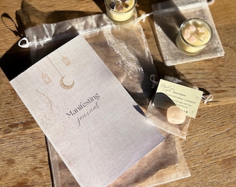 Manifesting Journal Gift Set | Self Love Journal, Crystal & Candle | Mindful Gift