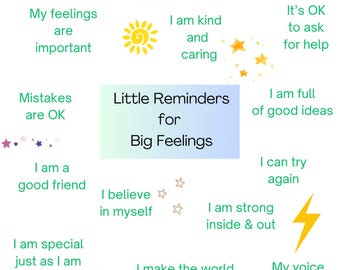 Big Feelings Kids Calm Affirmations printable | Classroom wall art | Digital Download | Anxiety | Daily Reminder | Teacher Gift