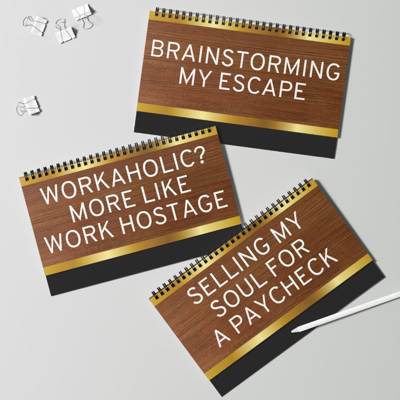 Placa de mesa com humor corporativo: Flipbook para mesa de escritório | Citações sarcásticas no local de trabalho | Presente sarcástico para colega de trabalho imagem 6