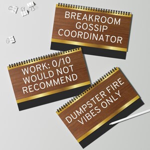 Placa de mesa com humor corporativo: Flipbook para mesa de escritório | Citações sarcásticas no local de trabalho | Presente sarcástico para colega de trabalho imagem 4