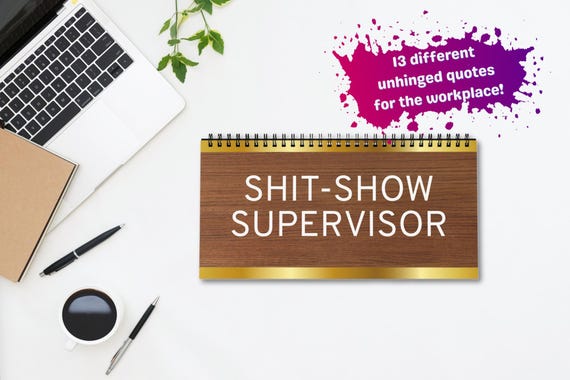 Unhinged Corporate Humor Desk Sign: Office Desk Flipbook | Sarcastic Workplace Quotes | Snarky Coworker Gift