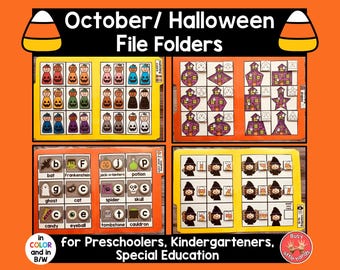Halloween File Folder Games: Preschool Learning Activities (physical product)
