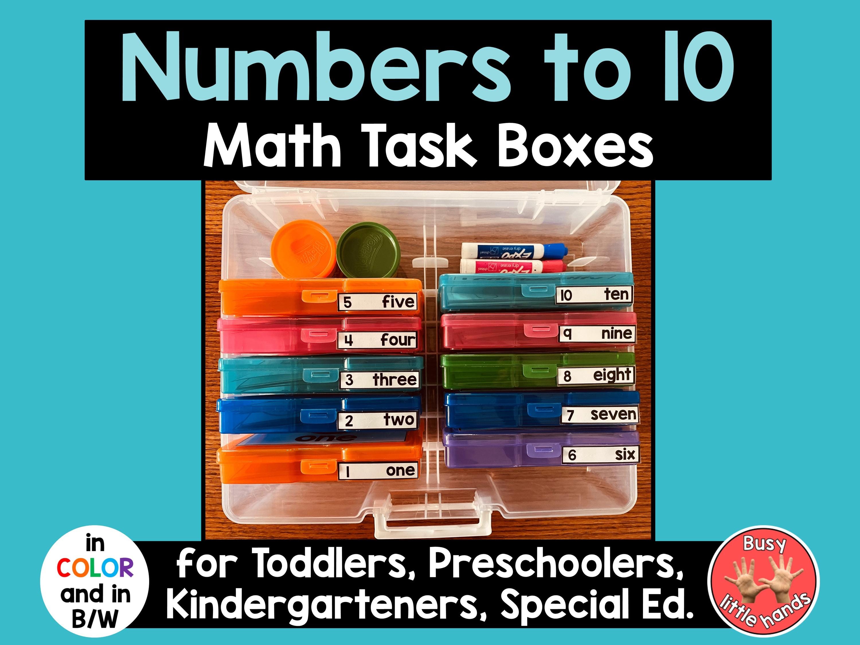 Pre K Math Task Box Examples Counting Practice Printable for Toddlers, Preschoolers, Kindergarten ...