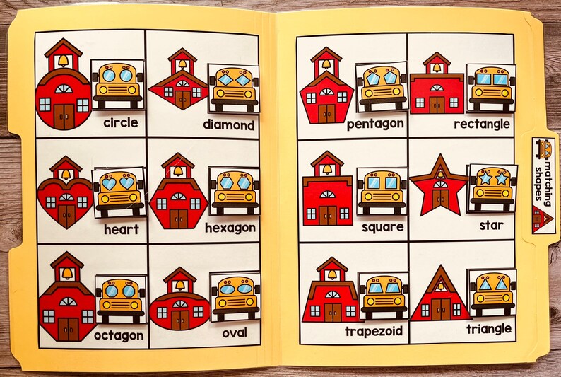 Back to School File Folder Games: Preschool Learning Activities (PDF ...