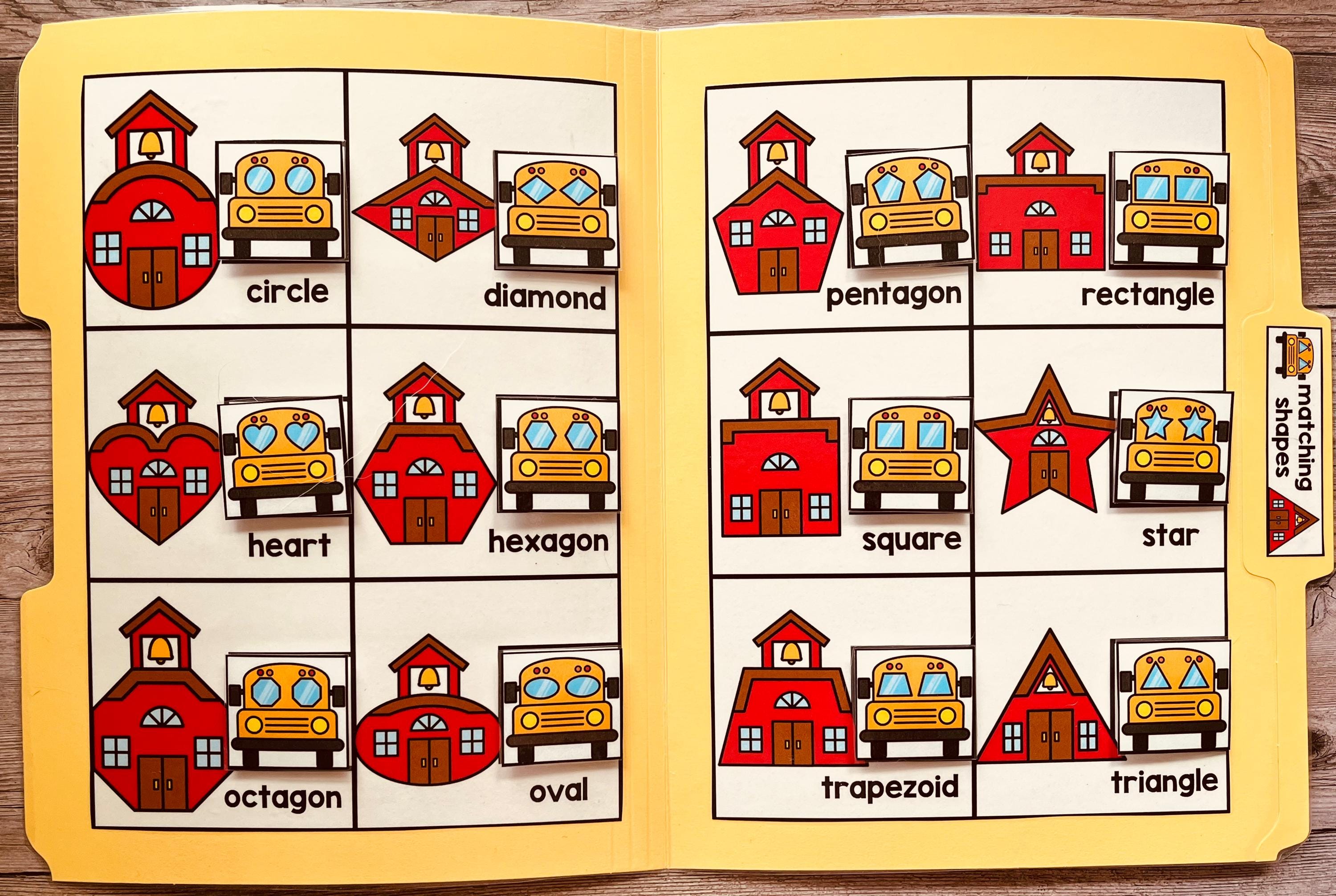 Back to School File Folder Games: Preschool Learning Activities (PDF ...