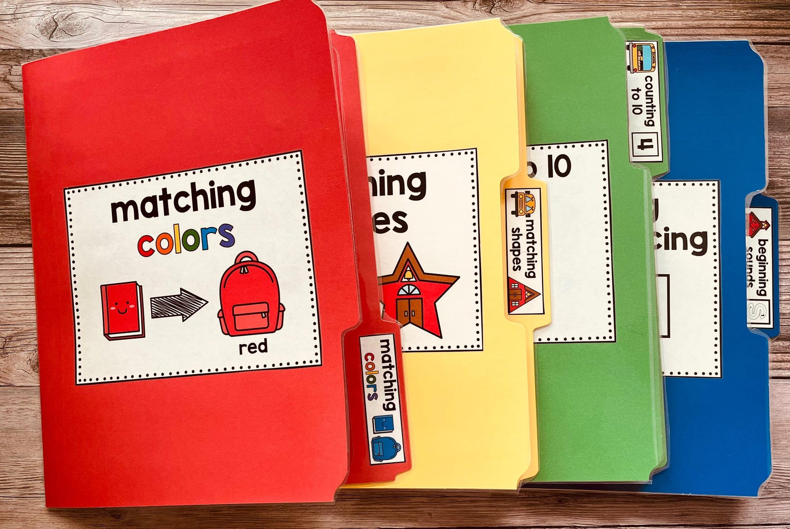 Back to School File Folder Games: Preschool Learning Activities (PDF ...