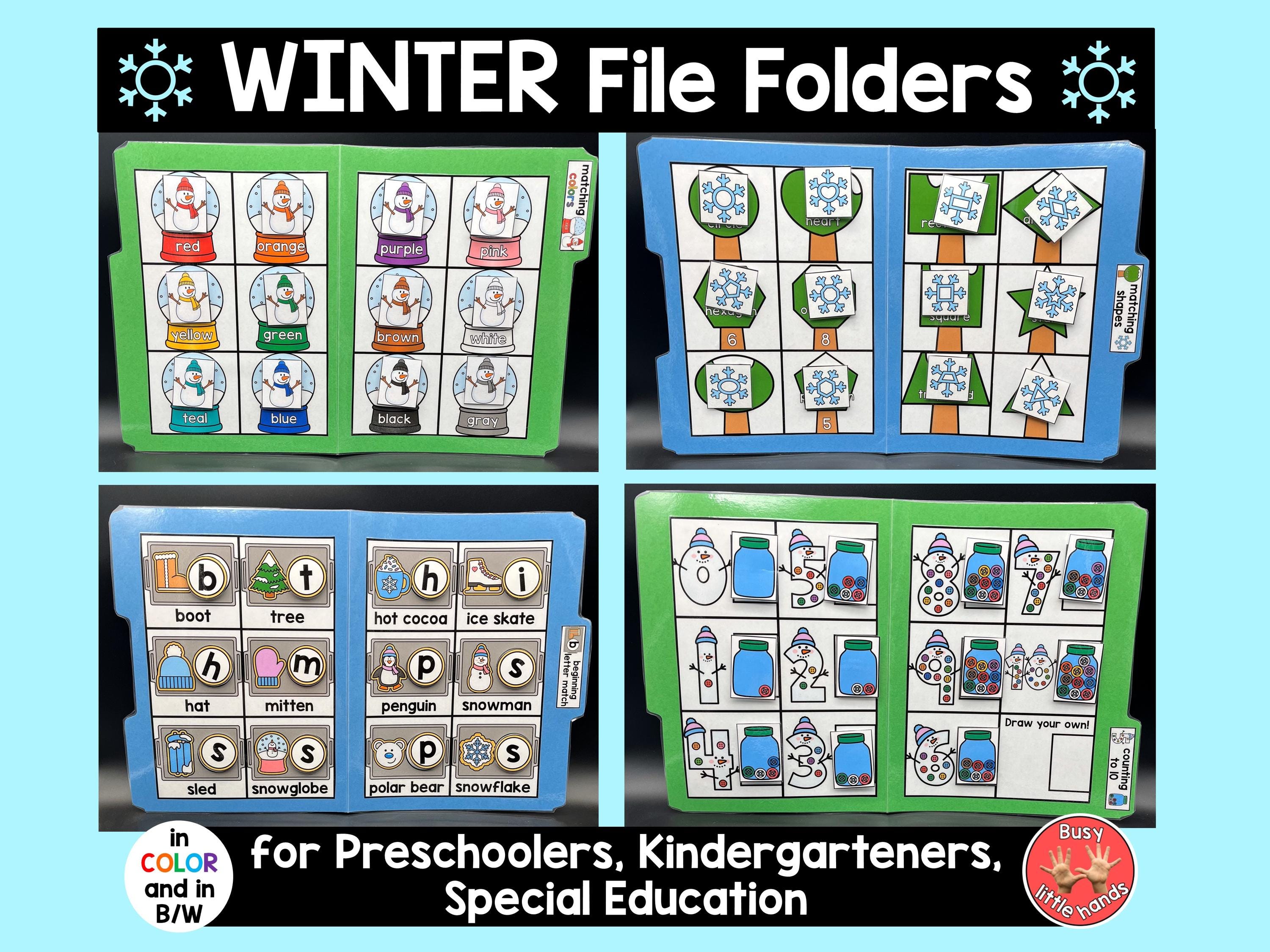 Winter File Folder Games: Preschool Learning Activities (physical ...