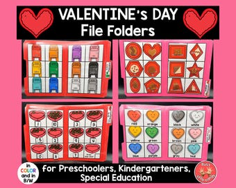Valentine's Day File Folder Games: Preschool Learning Activities (physical product)