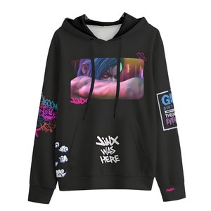 ジンクス大人用パーカー（ブラック）アーケインリーグオブ