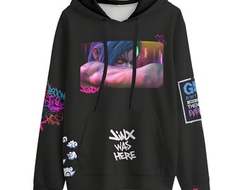 Sweat à Capuche Arcane-Jinx – Style Anime Et Streetwear Japonais | Unisexe Avec Poche Kangourou | Confort Automne-hiver - 1