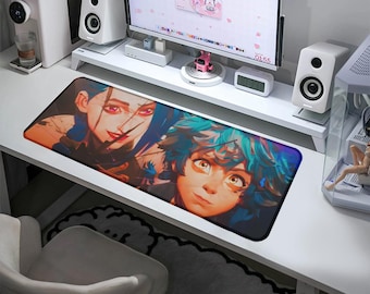 Arcane Jinx & Isha Mouse Pad | Best Gift | Viktor | Silco | Vi | Caitlyn