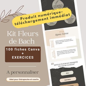 Kit Fiori di Bach Canva - Modello personalizzabile per naturopati e terapisti - 100 fogli + esercizi