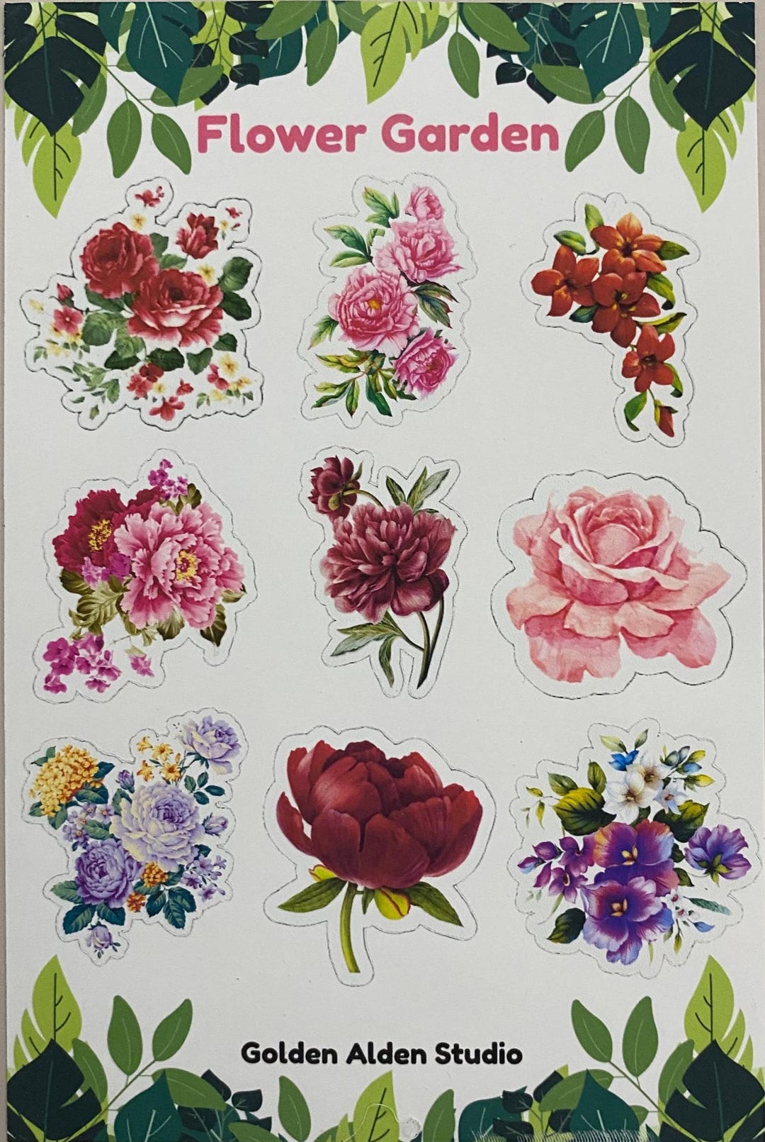 Flowerbed Sticker Flower Garden Sticker Sheet – 9 Floral Stickers – 4.5