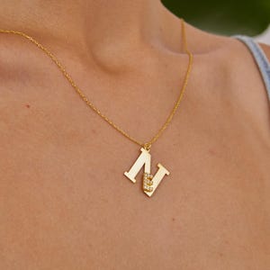 Two Initials Necklace, Initial Couple Necklace, Letter Gold Necklace, Custom Initial Necklace, Personalized Double Letters Necklace Gift