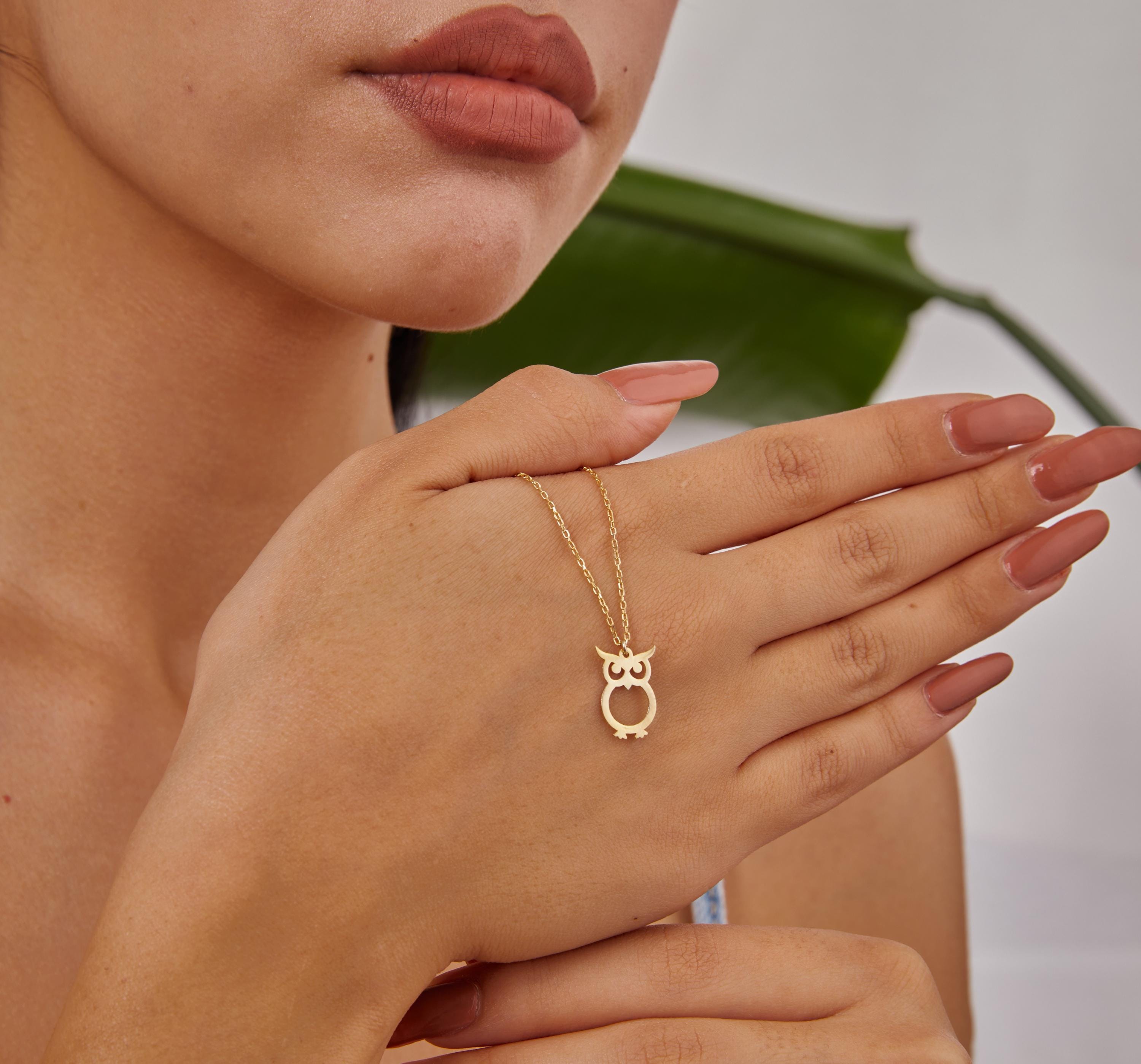Collana Donna Con Ciondolo Gufo Oro E Strass - Gioiello Regalo Per Festa, Spiaggia