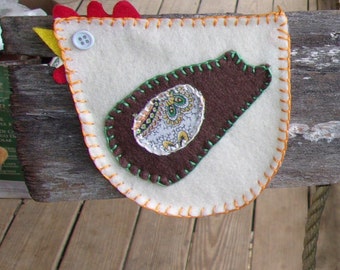 Felt Chicken wall hanging