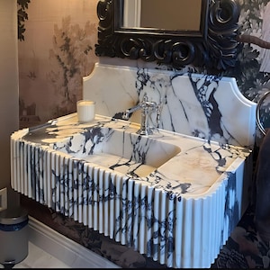 Handmade Calacatta Viola Marble Stone Sink: Luxury Bathroom Design