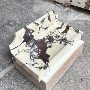 Handmade Calacatta Viola Marble Sink: Wall Mount Bathroom Vanity, 31"