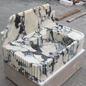 Handmade Calacatta Viola Marble Sink: Luxury Bathroom Design