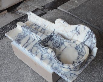 Handmade Calacatta Viola Marble Guitar Sink: Modern Bathroom Decor