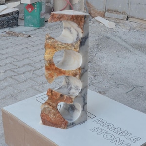 Handmade Viola Marble Wine Rack: Modern Stone Wine Display