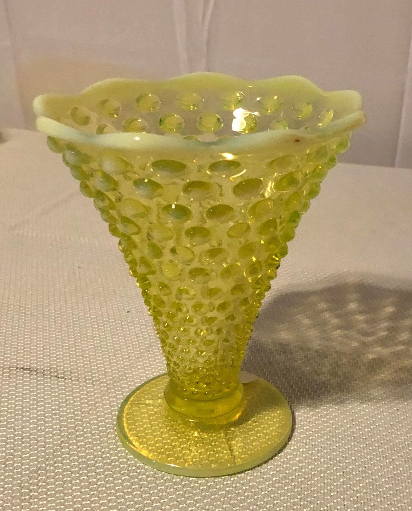 Fenton Opalescent Yellow Vases - Etsy