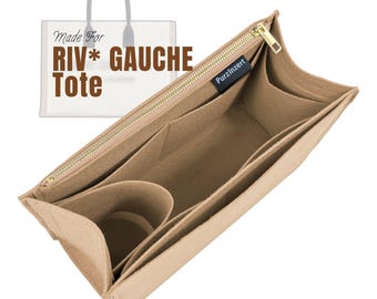 Fits (Riv* Gauche Bag) Felt Insert, Zip Pocket Bottle Holder, Bag Organizer, Large North South, N-S NS, East West, E-W EW
