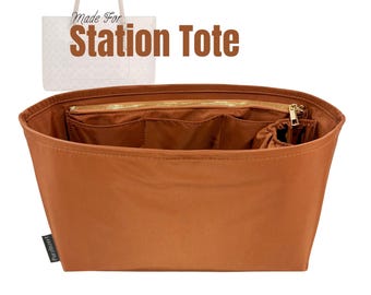 Fits (Coac. Station Tote) Waterproof Nylon Bag Organizer (Snap Button Pocket and Elastic Band Pocket)