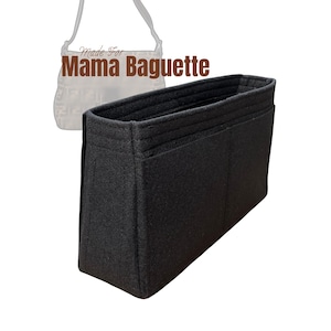 Fits (Mama Baguette) Trapezoid Felt Insert with Key Chain Hook, Bag Organizer, Tapered Purse Organiser