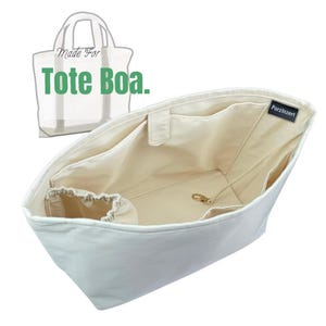 Fits (Tote Boa.) Waterproof Nylon Bag Organizer, Extra Large Medium Small Mini XL (Snap Button Pocket and Elastic Band Pocket)