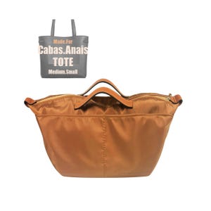 Fits (Cabas ANAIS CUIR TRIOMPHE) Waterproof Nylon Bag Organizer, Zipped Pocket and Water Bottle Holder (Style Zip Cover with Handle)