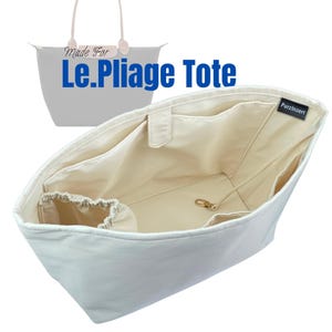 Fits (Le Pliag. Tote Bag) Waterproof Nylon Bag Organizer, Original L M S XL Large Medium Small (Snap Button Pocket and Elastic Band Pocket)