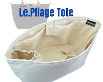 Fits (Le Pliag. Tote Bag) Waterproof Nylon Bag Organizer, Original L M S XL Large Medium Small (Snap Button Pocket and Elastic Band Pocket)