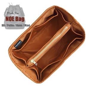 Se adapta a (bolsa NOE) organizador de bolsas de nailon impermeable, Noe BB, Noe Petite, Noe Petit, Noe Nano, Noe Maxi Sling Insert (bolsillo central con cremallera divisoria)