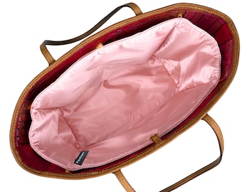 Fits (Neverfull Tote Bag) Shaper with NO Pocket, Satin Silk Bag Liner Organizer, GM MM pm bb Large Medium Small Mini, Purse Insert